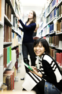 Student in Library